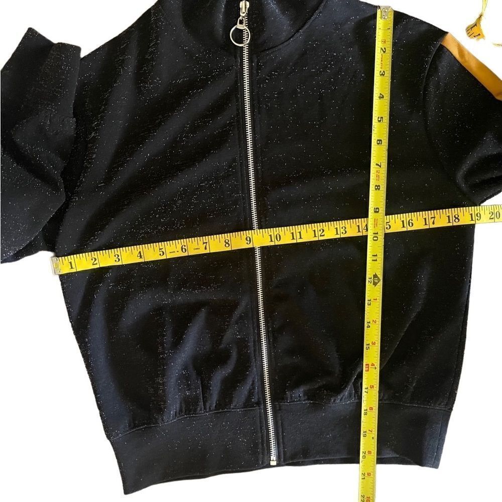 Wild Fable Y2K style track zip up sparkly jacket mustard yellow stripes s sz XS‎ - Picture 7 of 11